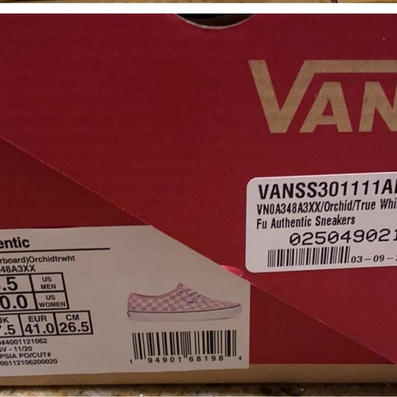 Vans Authentic Sneaker orchid/white size 10 NWT and box - Darling!!!!!🩷 - Picture 6 of 7